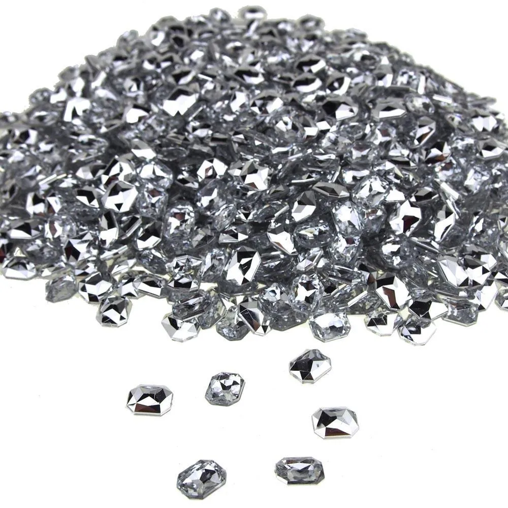 Emerald Acrylic Rhinestone Diamonds, 8mm x 10mm