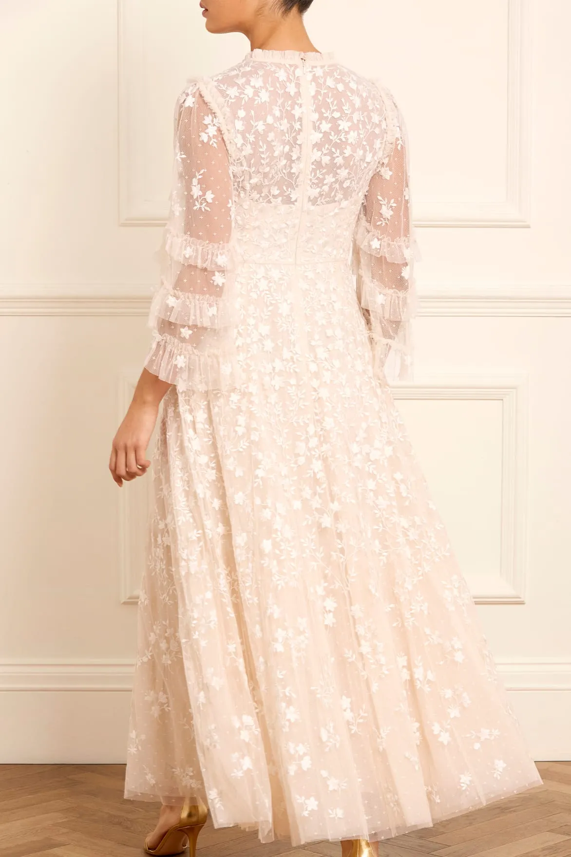 Everett Bloom Round Neck Ankle Gown