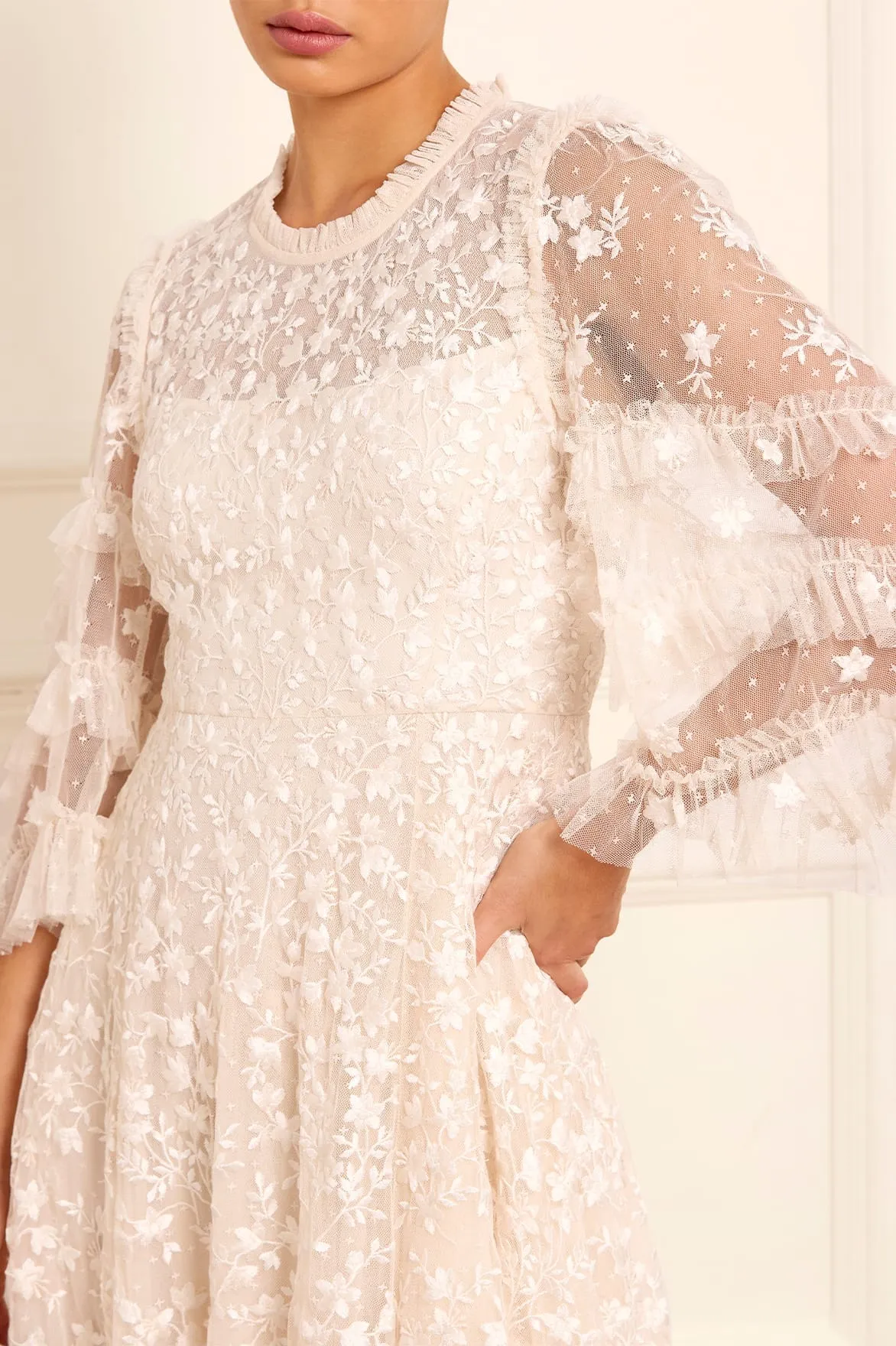 Everett Bloom Round Neck Ankle Gown