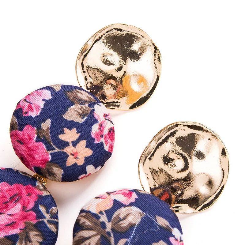 Exaggerated Big Brand Alloy Earrings Personalized Tide Female Flower Shape Earrings Accessories