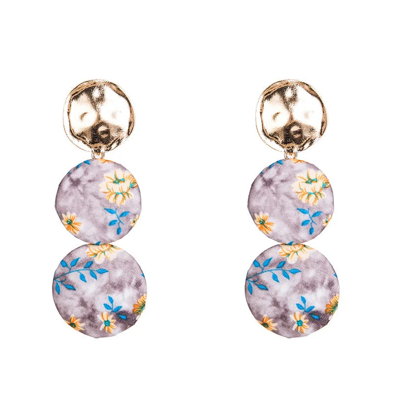 Exaggerated Big Brand Alloy Earrings Personalized Tide Female Flower Shape Earrings Accessories