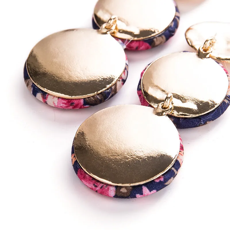 Exaggerated Big Brand Alloy Earrings Personalized Tide Female Flower Shape Earrings Accessories