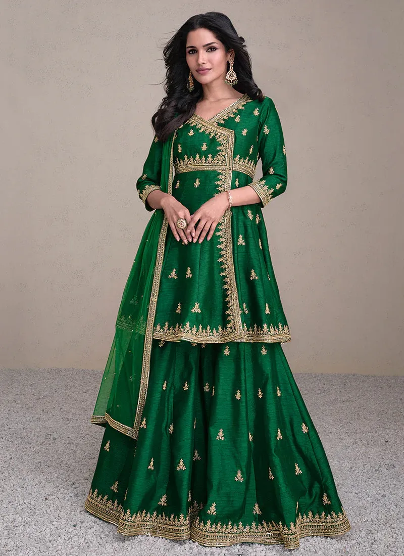 Exquisite Green Heavy Embroidered Lehenga Suit
