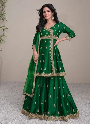 Exquisite Green Heavy Embroidered Lehenga Suit