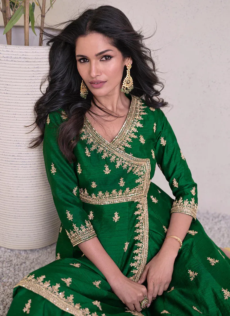 Exquisite Green Heavy Embroidered Lehenga Suit
