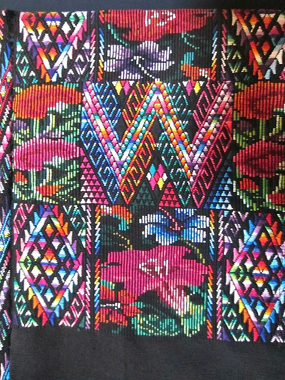Exquisite Rainbow-Colored Huipil from Chichicastenango