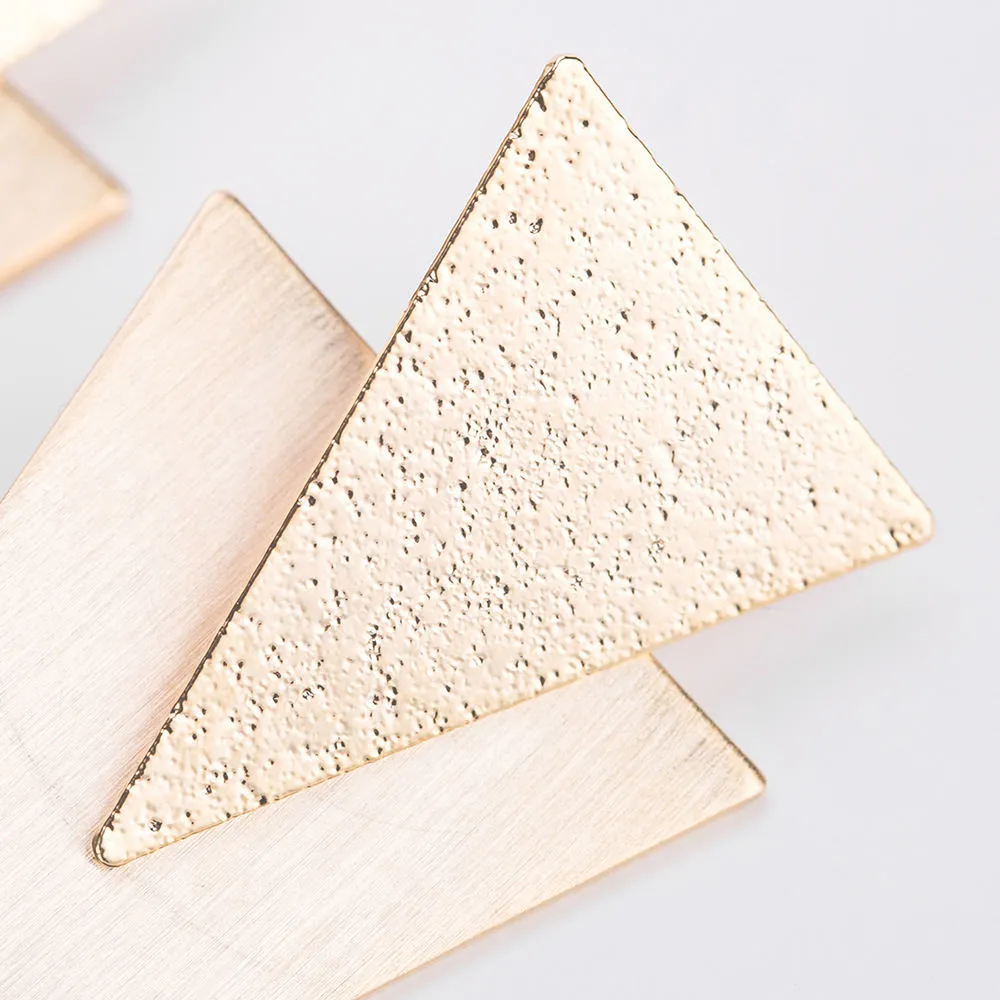 Fashion Exaggerated Geometric Earrings High-end Big Three-dimensional Triangle Long Earrings Personalized Earrings Accessories