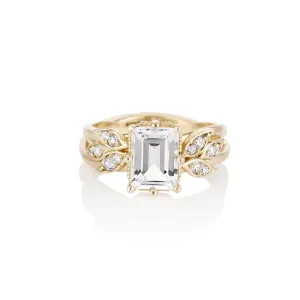 'Feathered Wing of Leaves' Gold Diamond Ring