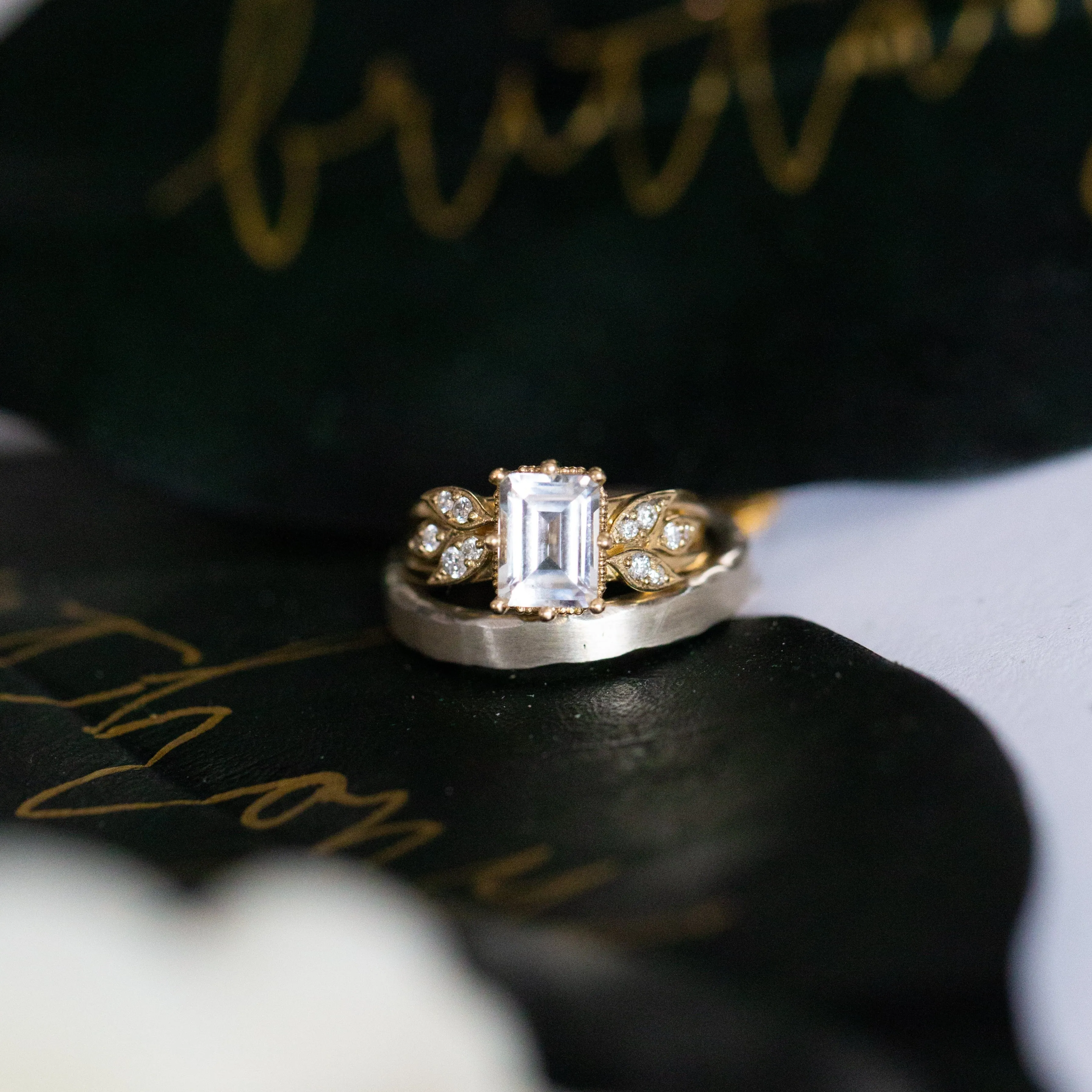 'Feathered Wing of Leaves' Gold Diamond Ring