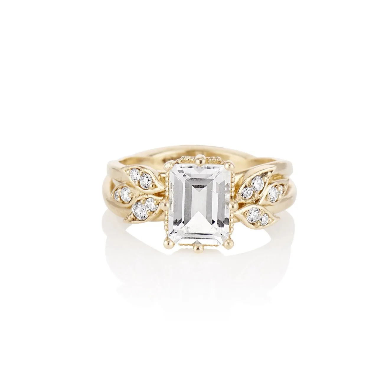 'Feathered Wing of Leaves' Gold Diamond Ring