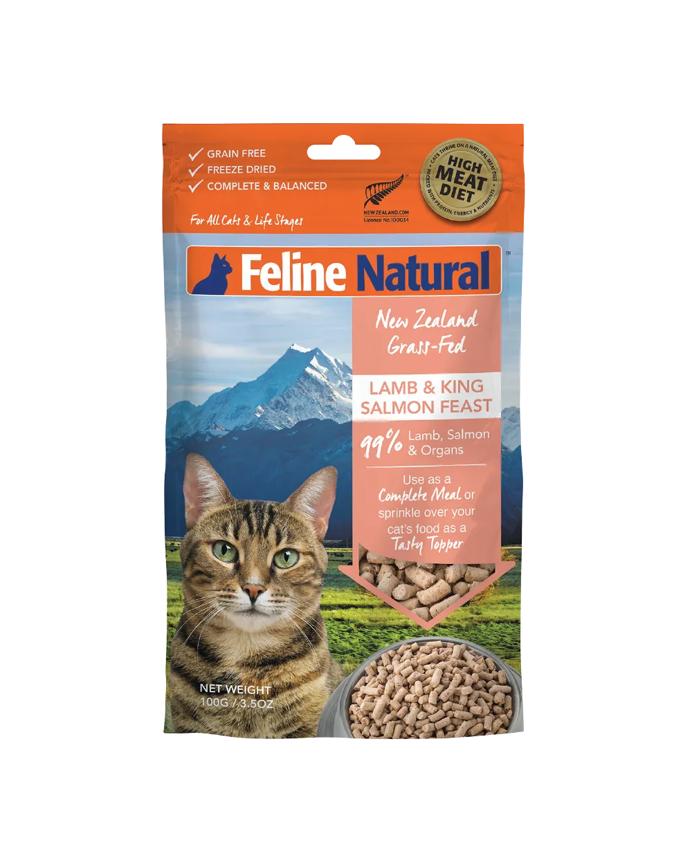 Feline Natural Freeze Dried Lamb & King Salmon 320g Cat Food
