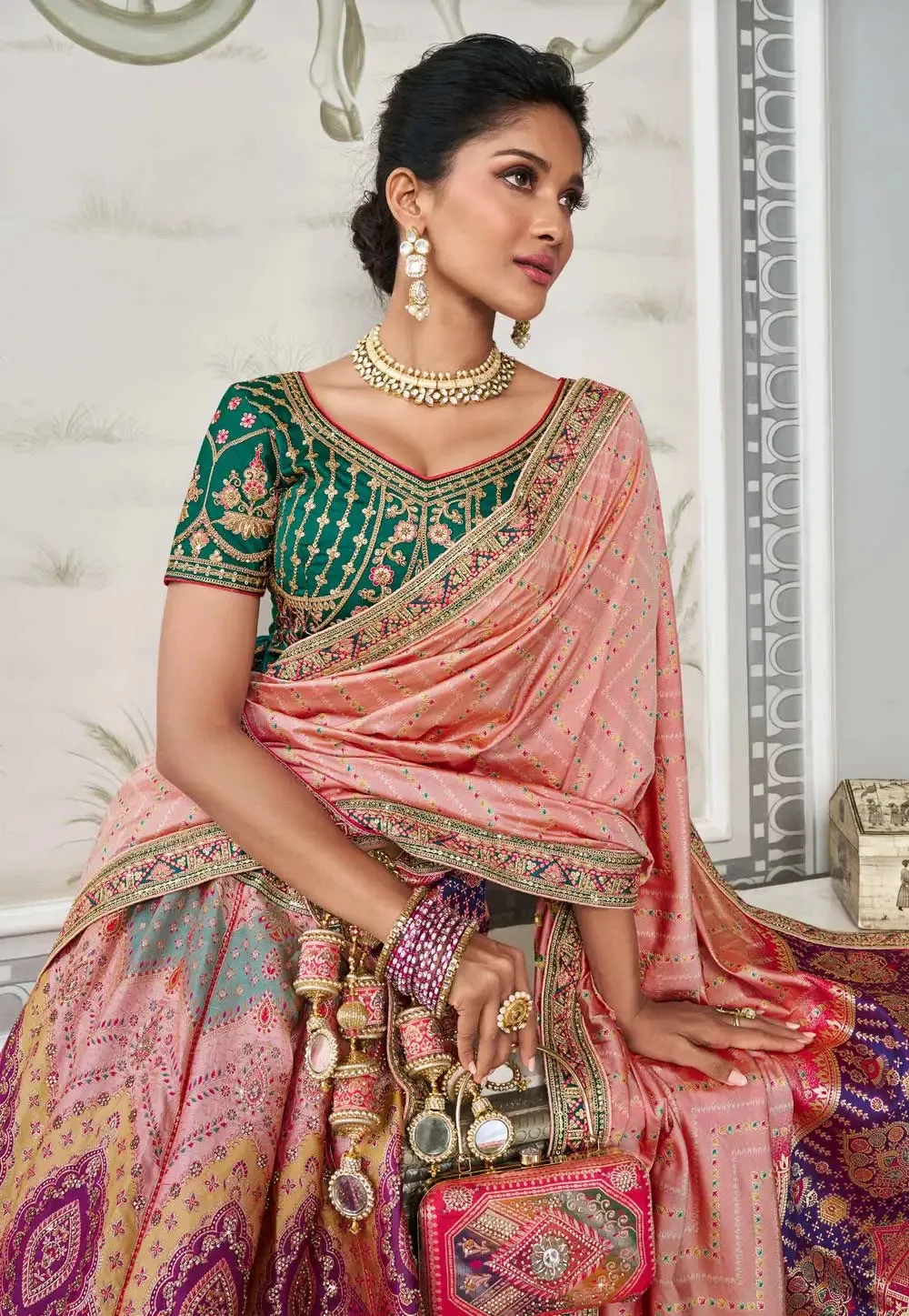 Festive Flair Multi-Hued Embroidered Lehenga Choli