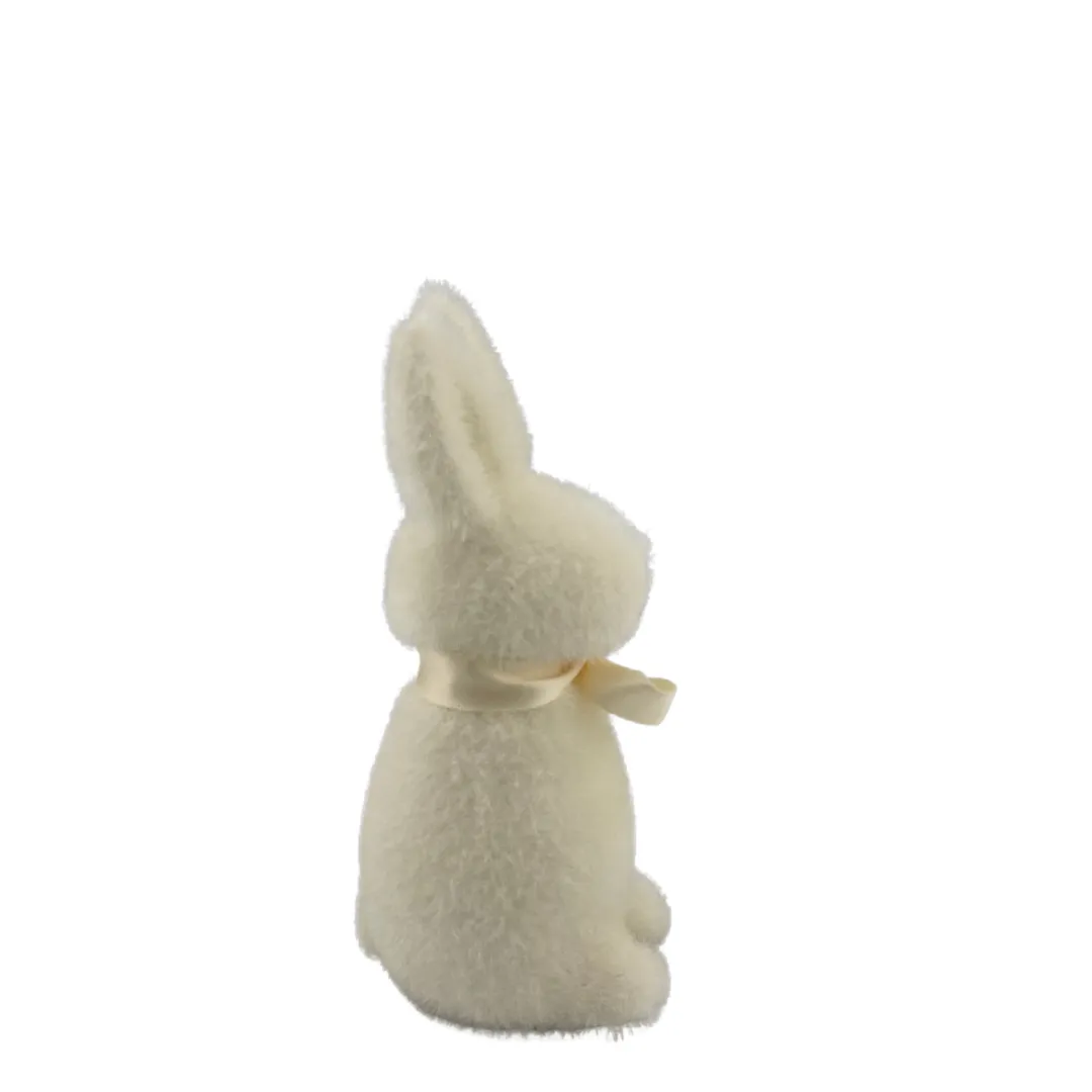 Flocked Button Nose Bunny, Small