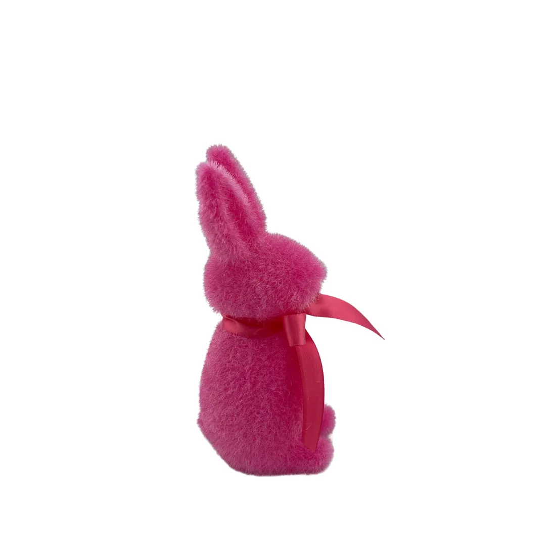 Flocked Button Nose Bunny, Small