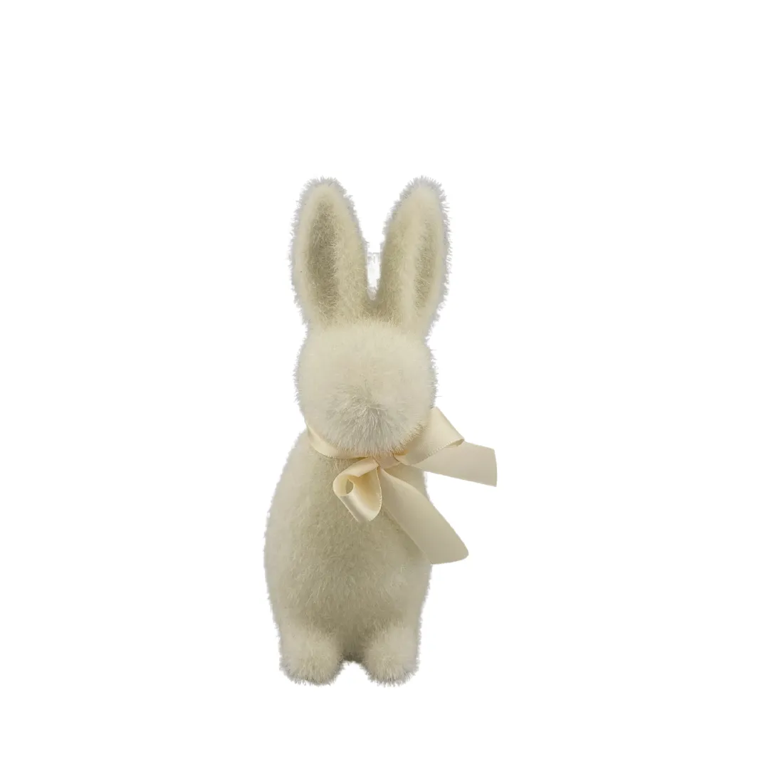 Flocked Button Nose Bunny, Small