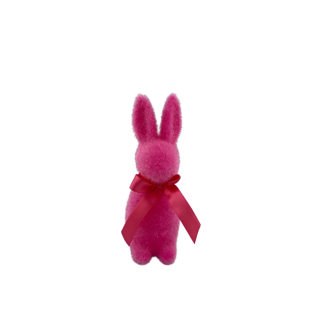 Flocked Button Nose Bunny, Small