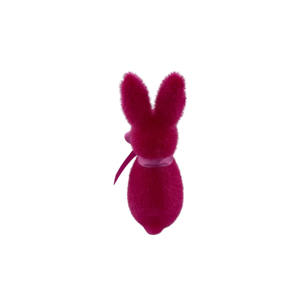 Flocked Button Nose Bunny, Small