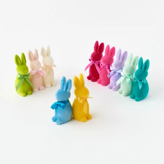 Flocked Button Nose Bunny, Small
