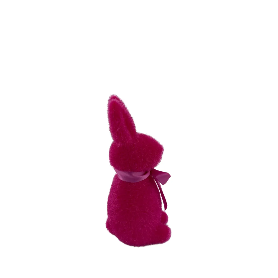 Flocked Button Nose Bunny, Small