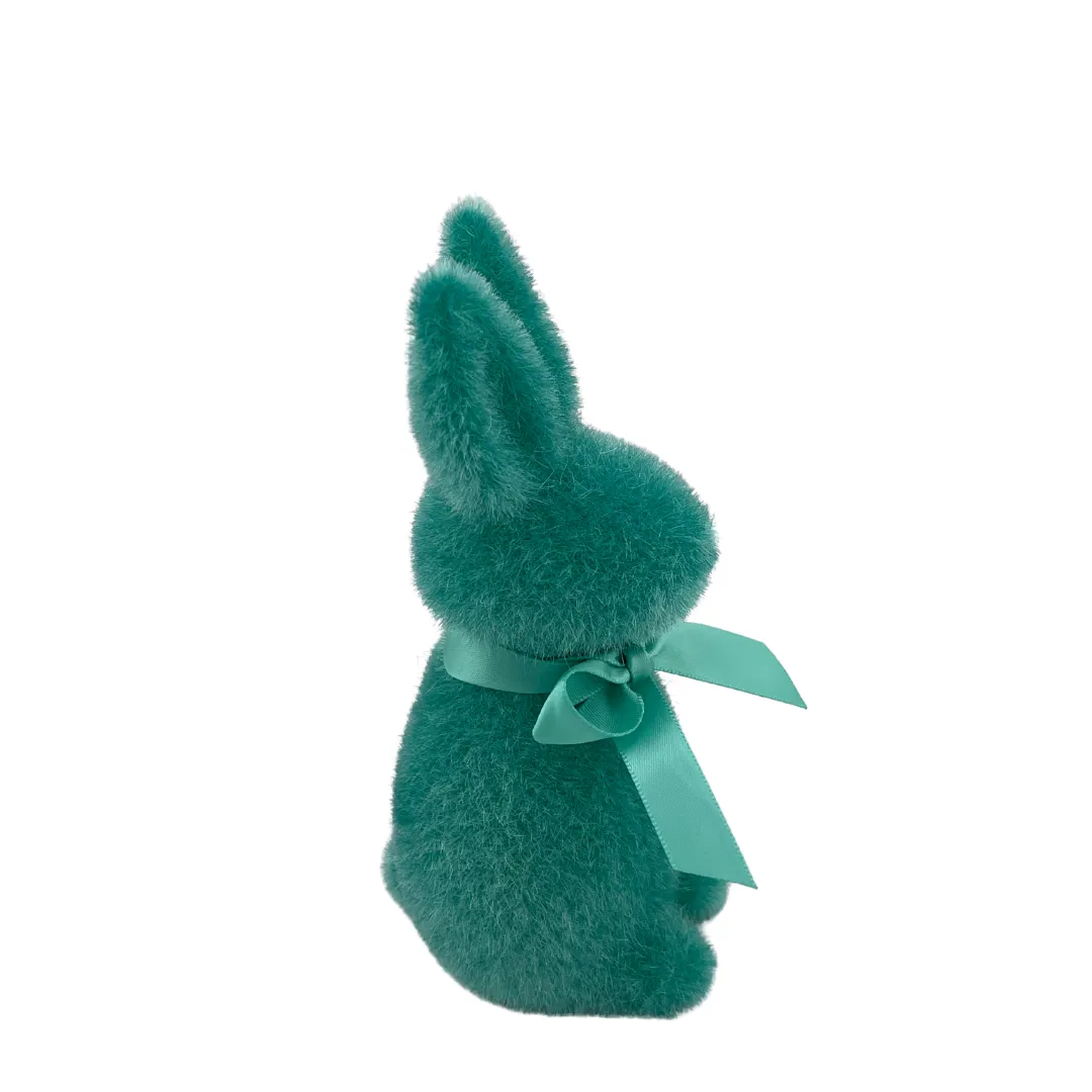 Flocked Button Nose Bunny, Small