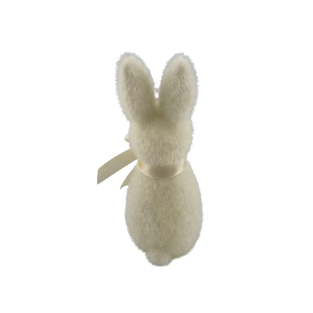 Flocked Button Nose Bunny, Small