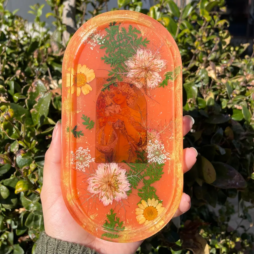 Flower ✵ Alphonse Mucha Art Tray ✵
