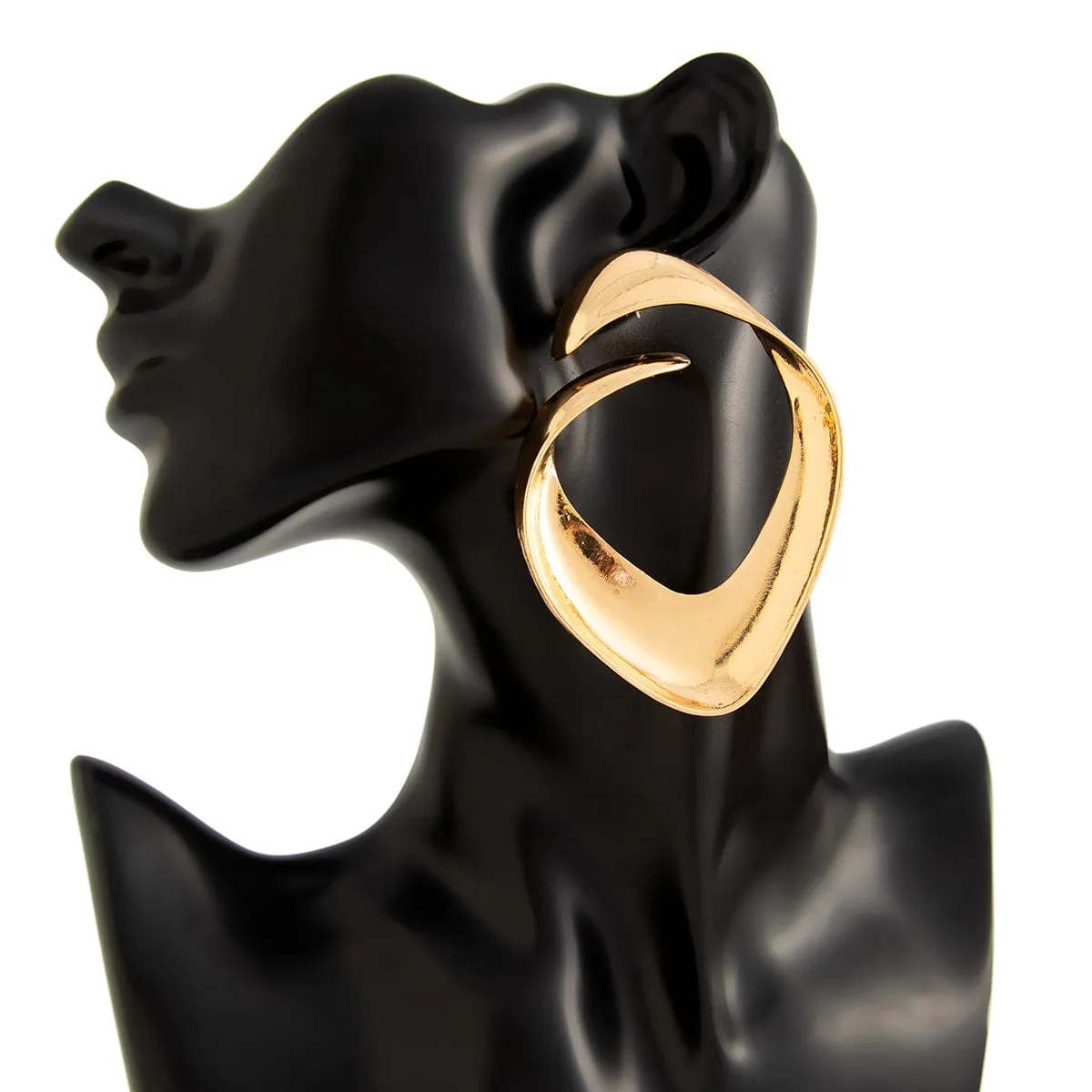 Geometric Chunky Irregular Curl Stud Earrings
