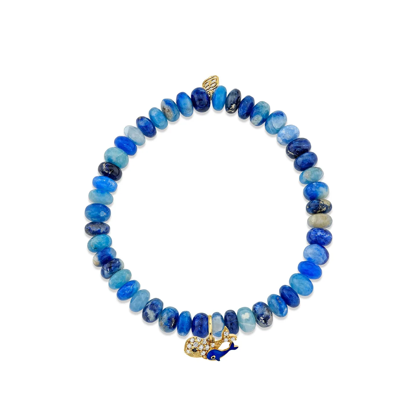 Gold & Diamond Whale Family on Afghanite