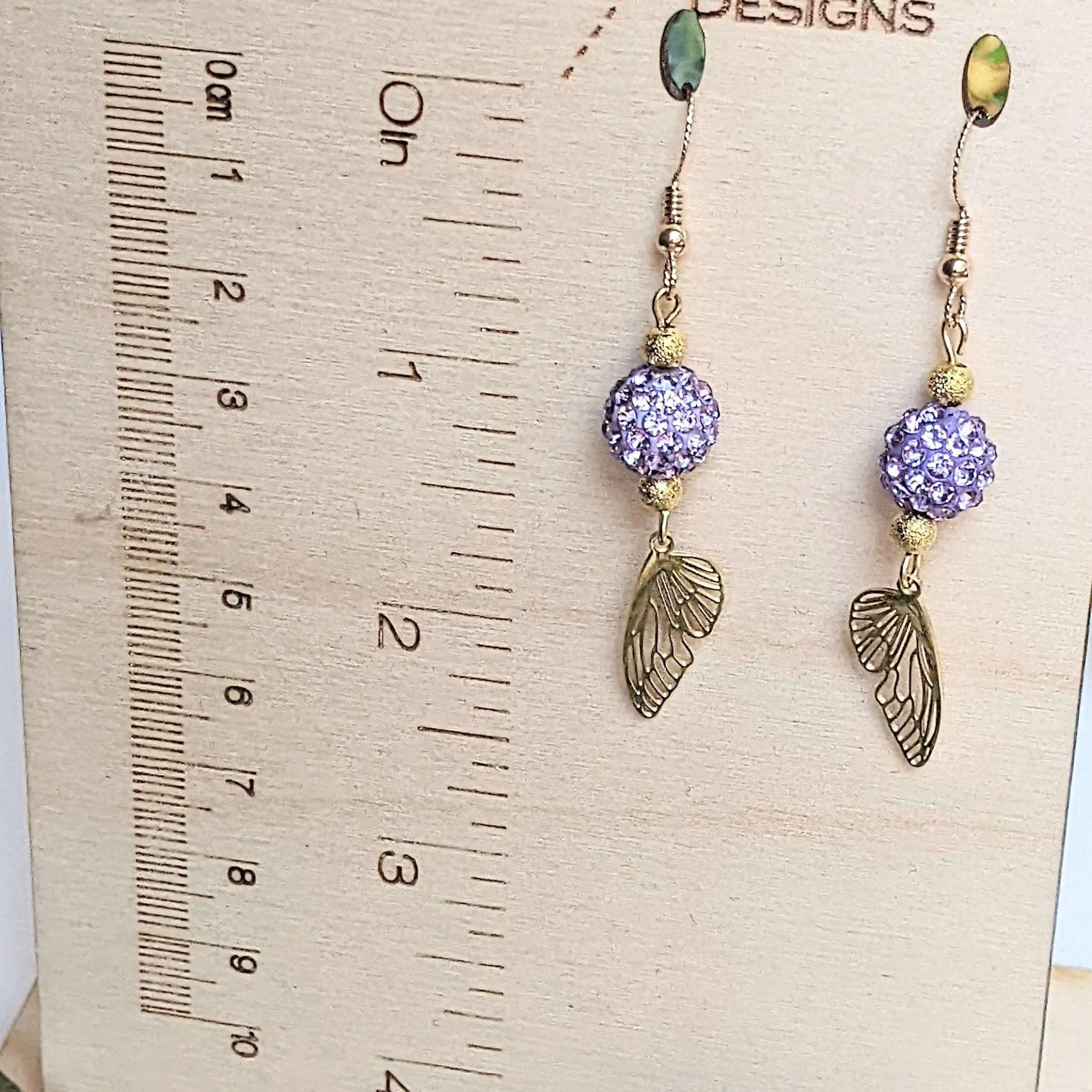 Gold Fairy/Butterfly Wing dangle earrings