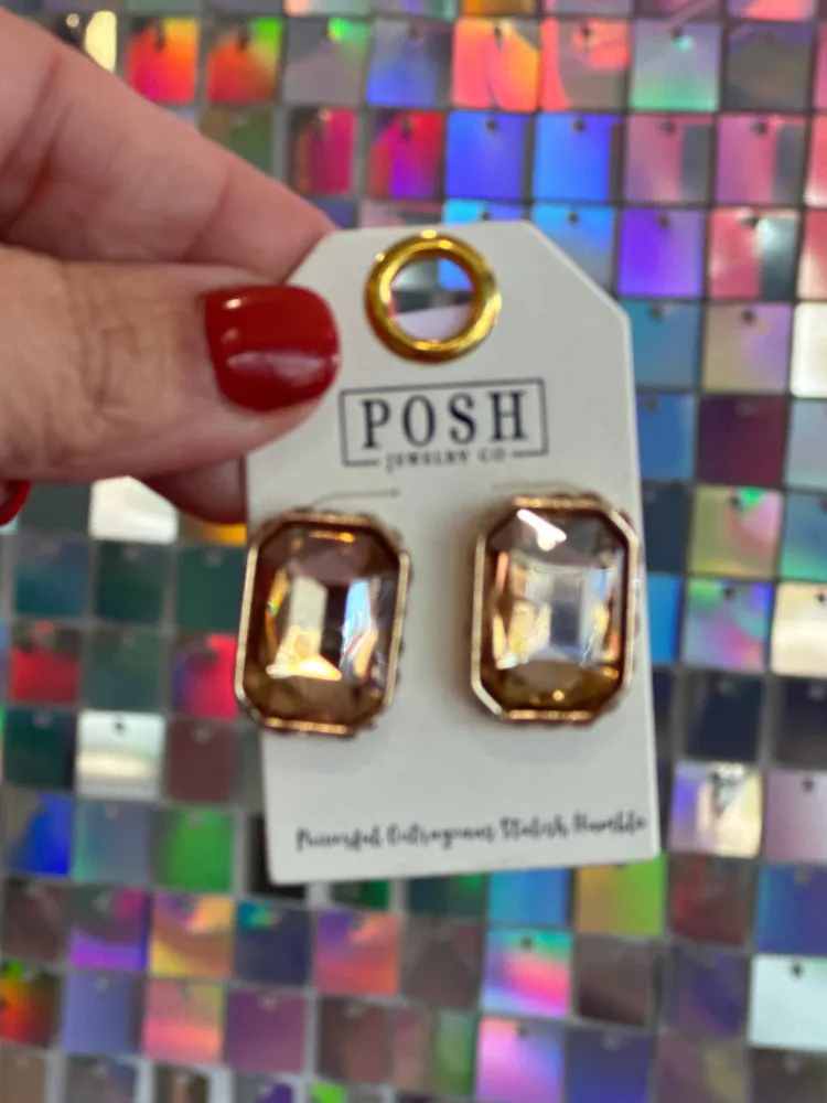 Gold Rhinestone Studs