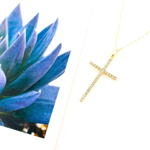 Grace Hanging Rhinestone Cross Necklace