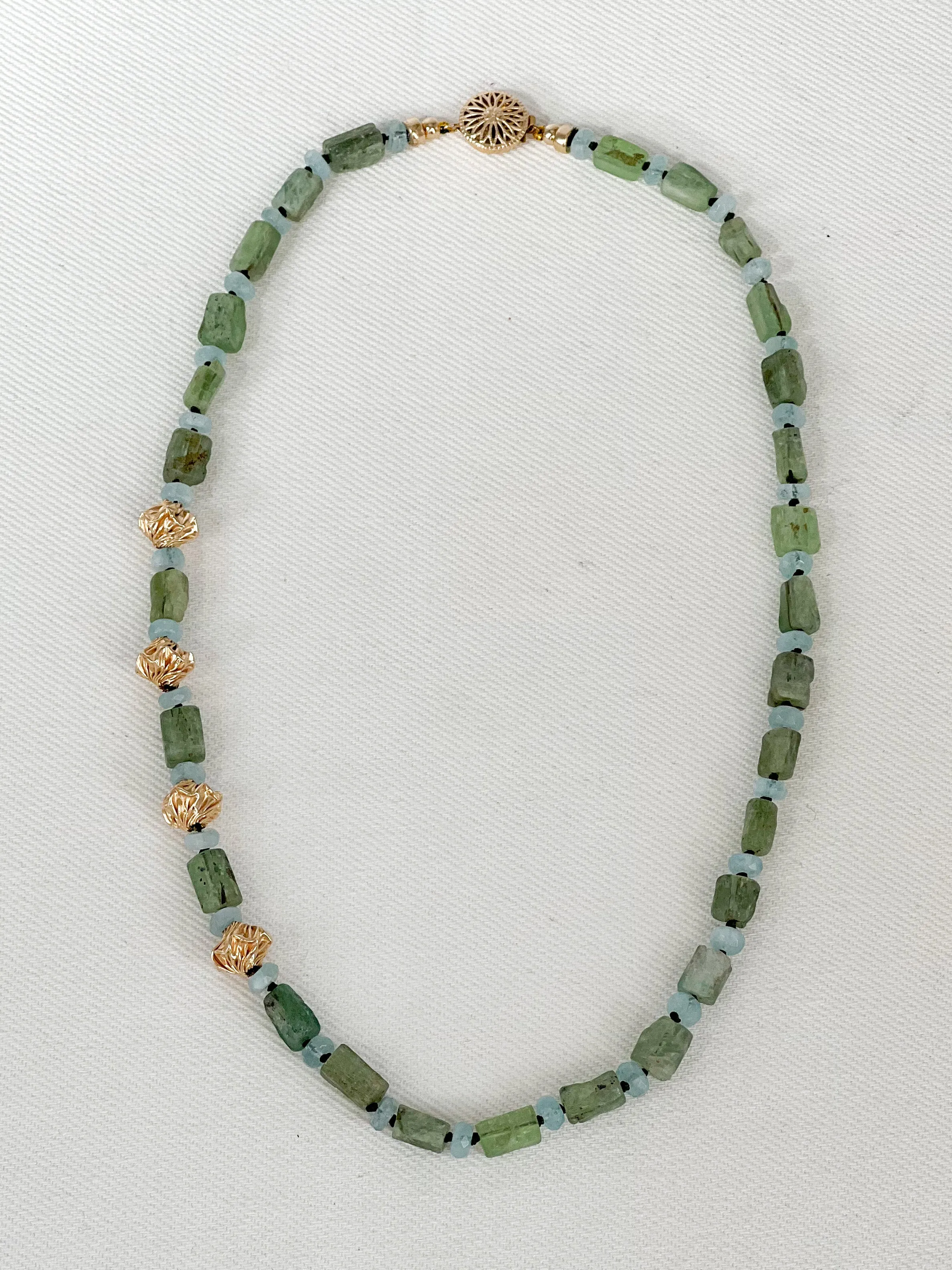 Green Apatite and Aquamarine Necklace