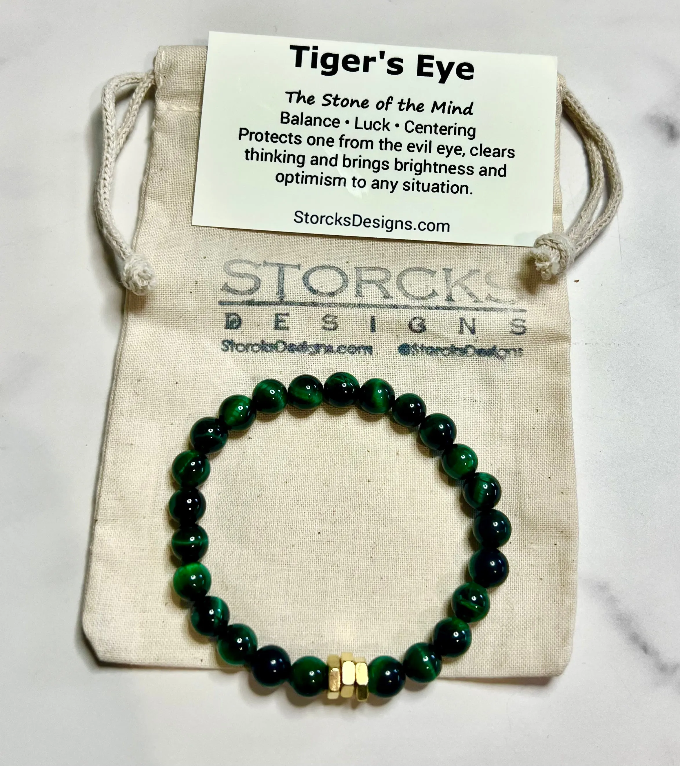 Green Tiger's Eye Beaded Bracelet