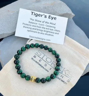Green Tiger's Eye Beaded Bracelet
