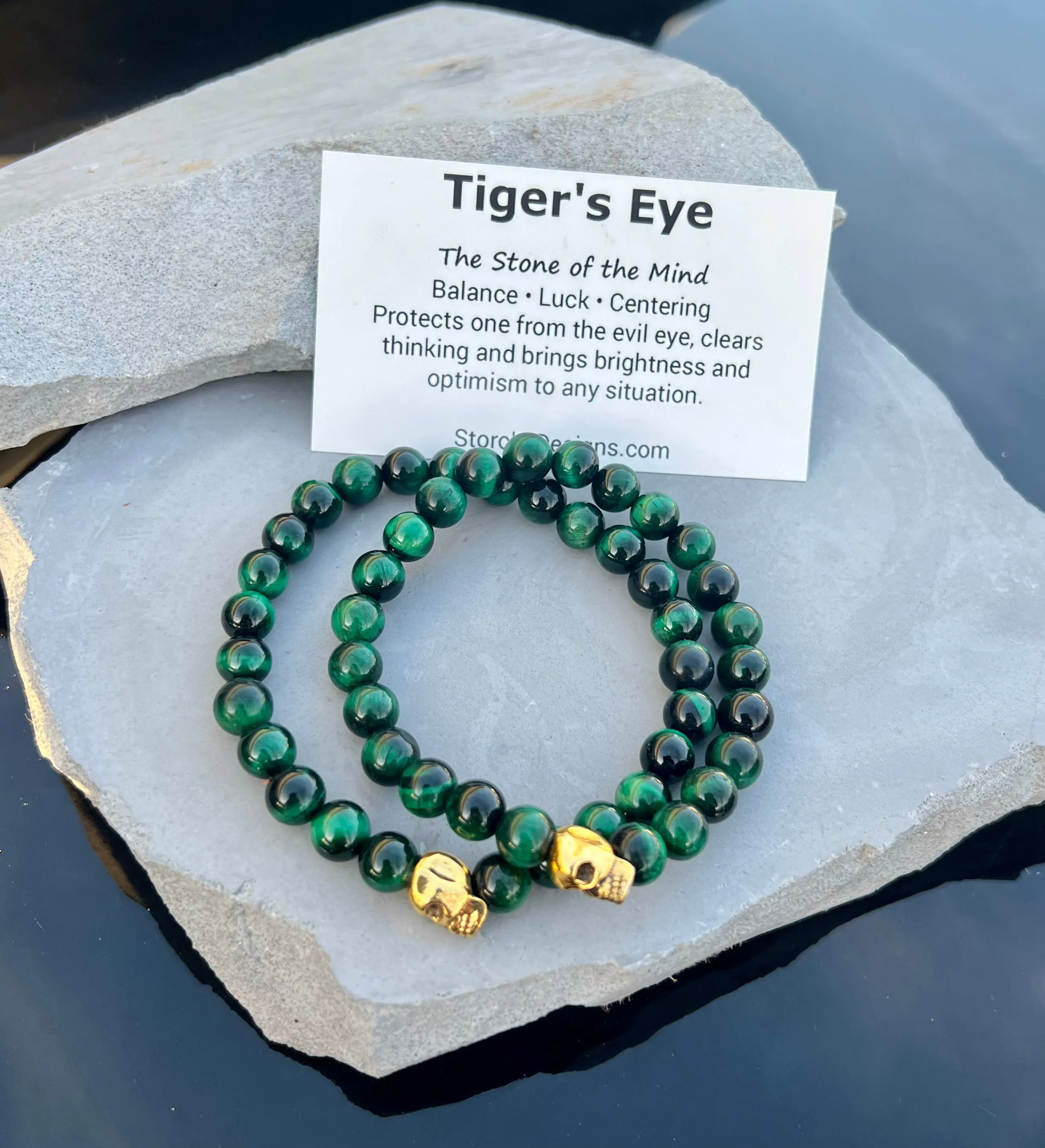 Green Tiger's Eye Beaded Bracelet
