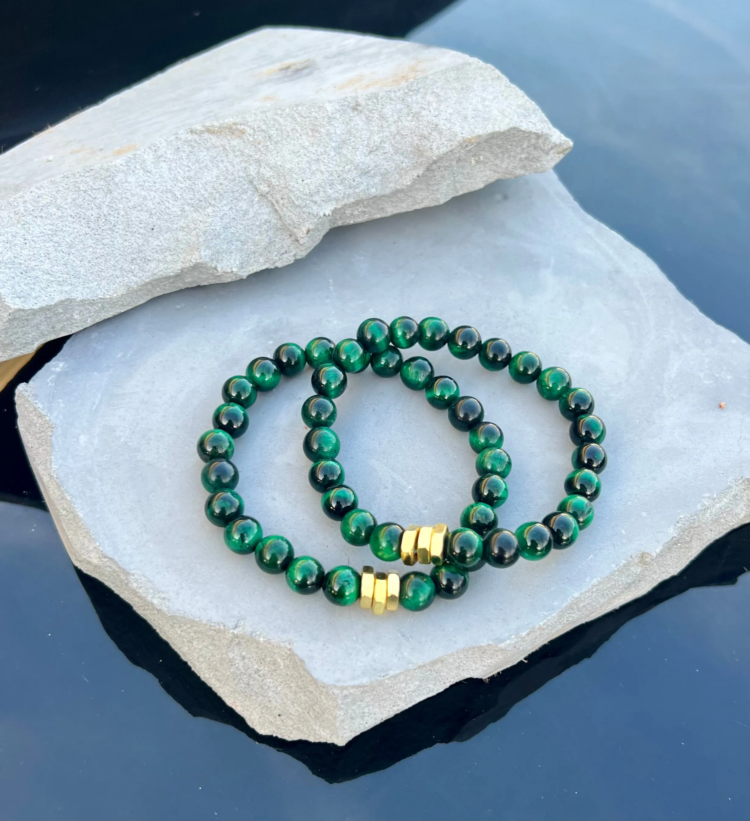 Green Tiger's Eye Beaded Bracelet
