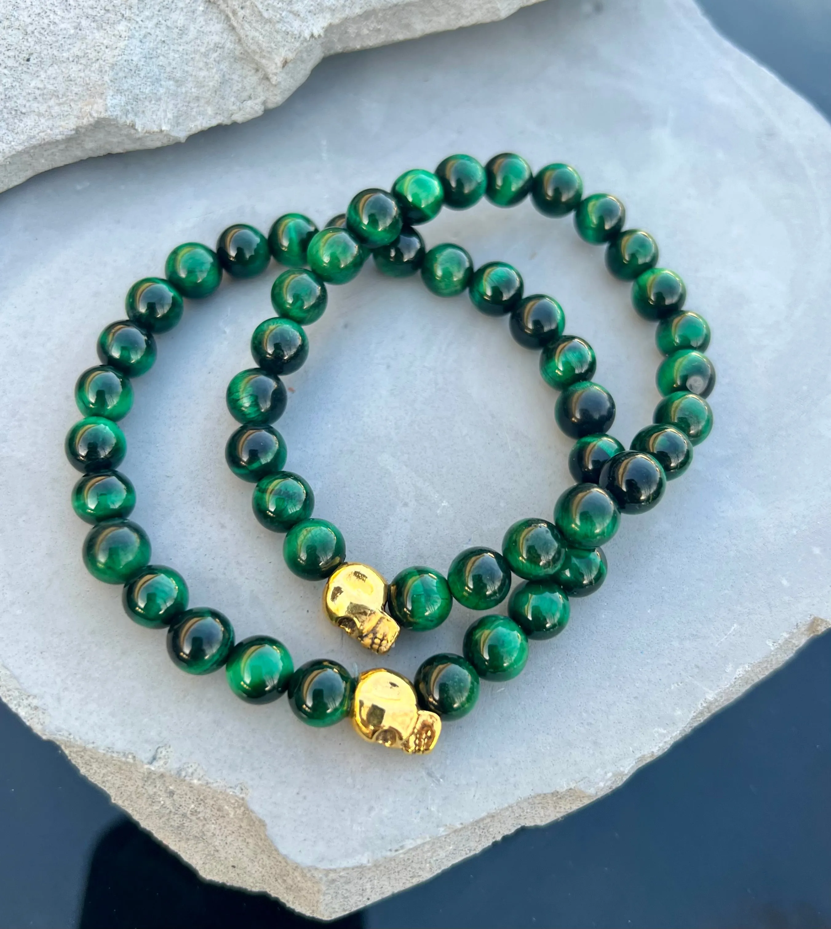 Green Tiger's Eye Beaded Bracelet