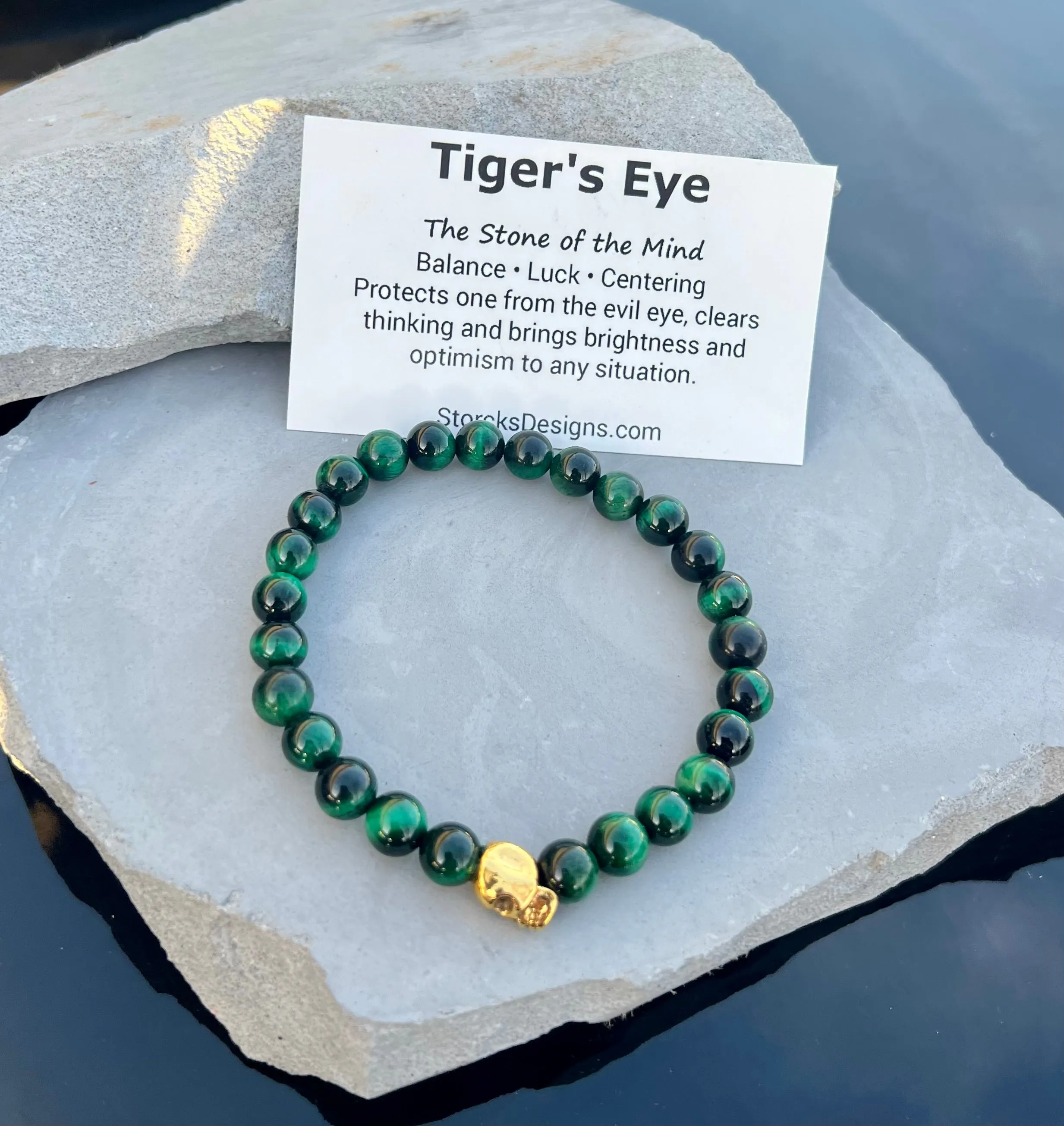 Green Tiger's Eye Beaded Bracelet