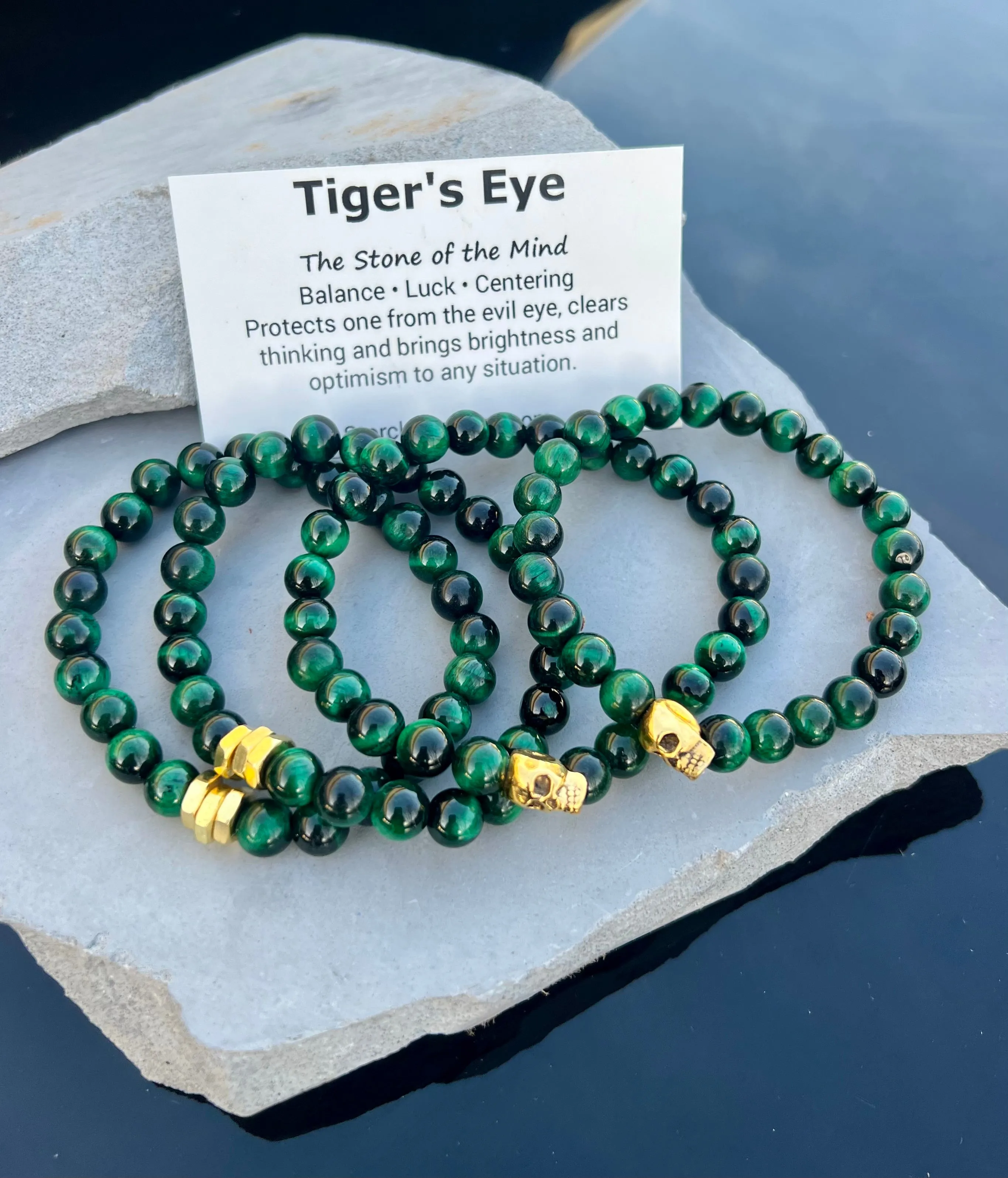 Green Tiger's Eye Beaded Bracelet