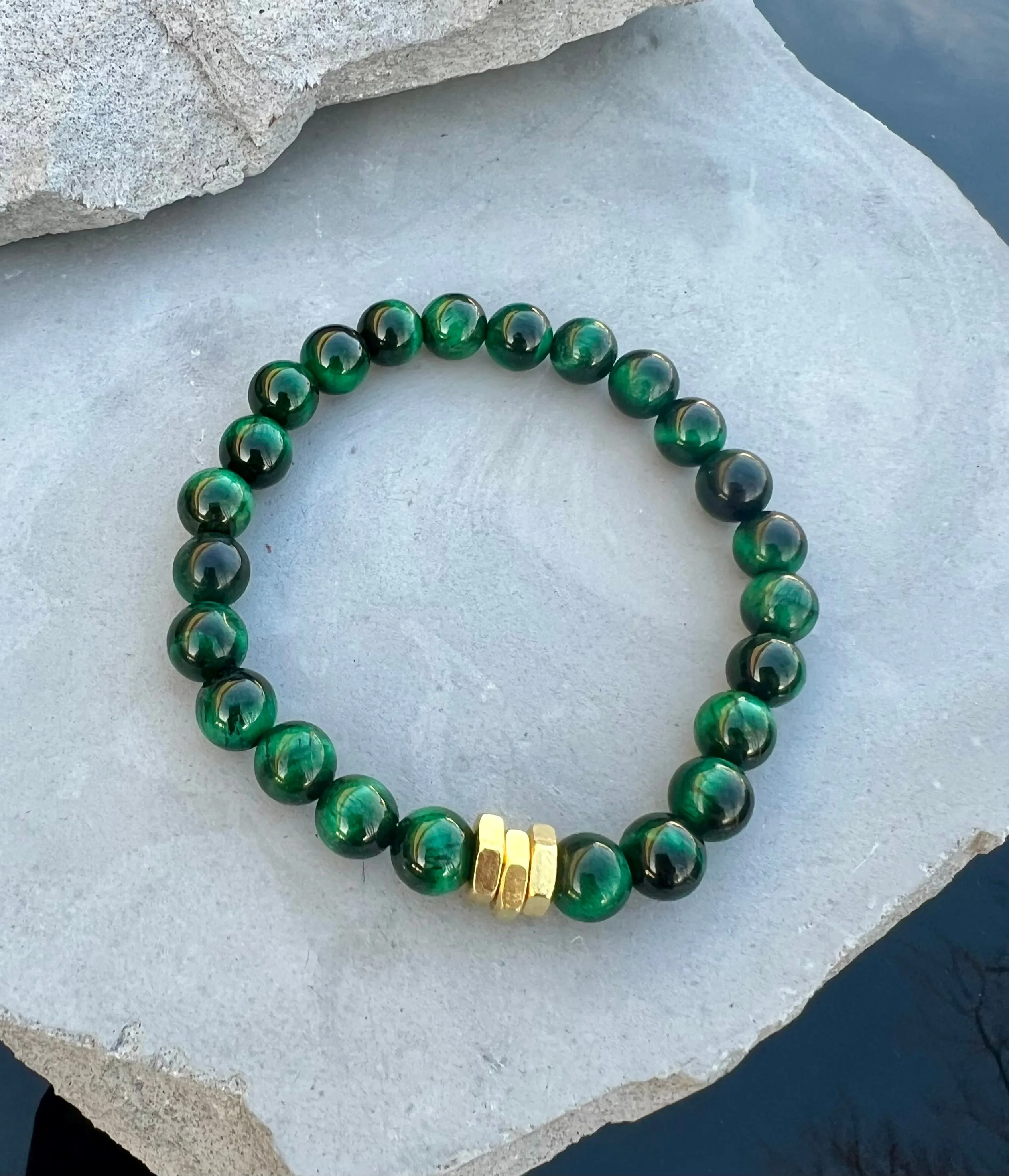 Green Tiger's Eye Beaded Bracelet