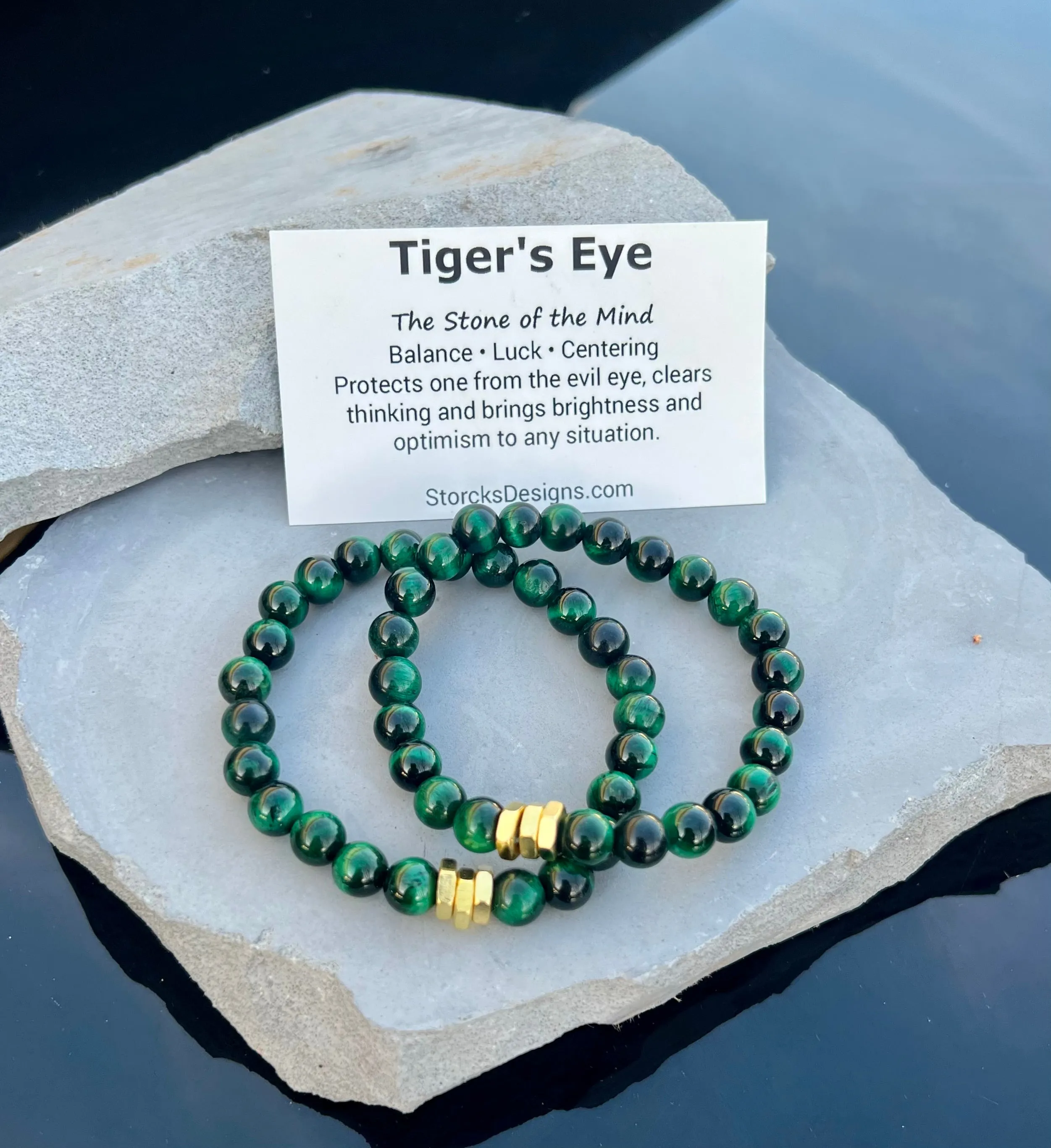 Green Tiger's Eye Beaded Bracelet