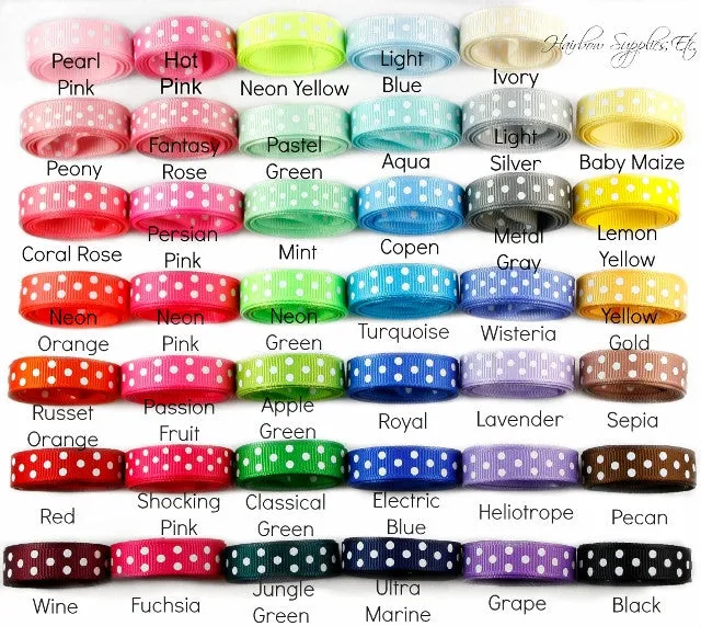 Grosgrain Ribbon - Swiss Dots 3/8 inch