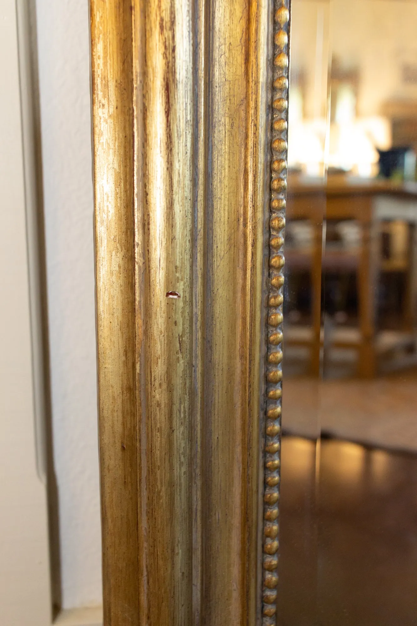 Hand-Carved Napoleon III Style Gilt Louis Philippe Beveled Glass Dressing Mirror