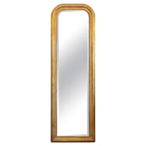Hand-Carved Napoleon III Style Gilt Louis Philippe Beveled Glass Dressing Mirror