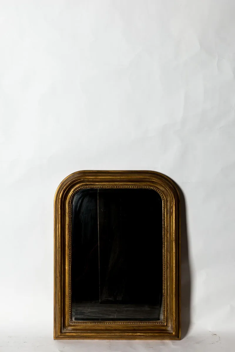 Hand-Carved Napoleon III Style Gilt Louis Philippe Beveled Mirror - Small