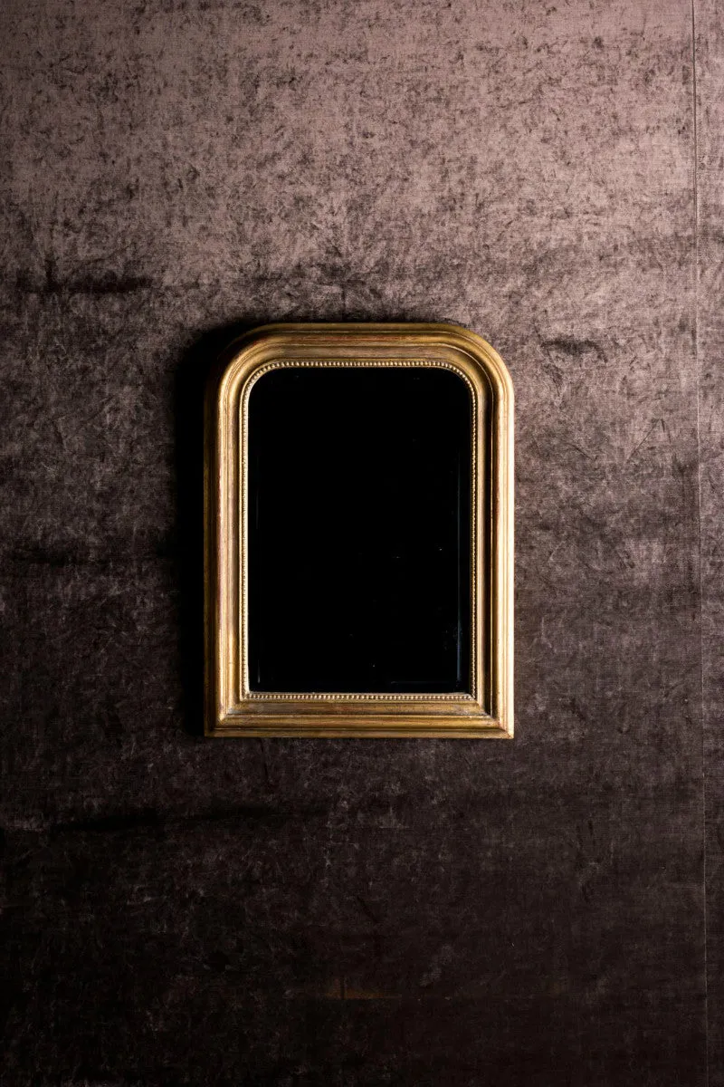 Hand-Carved Napoleon III Style Gilt Louis Philippe Beveled Mirror - Small
