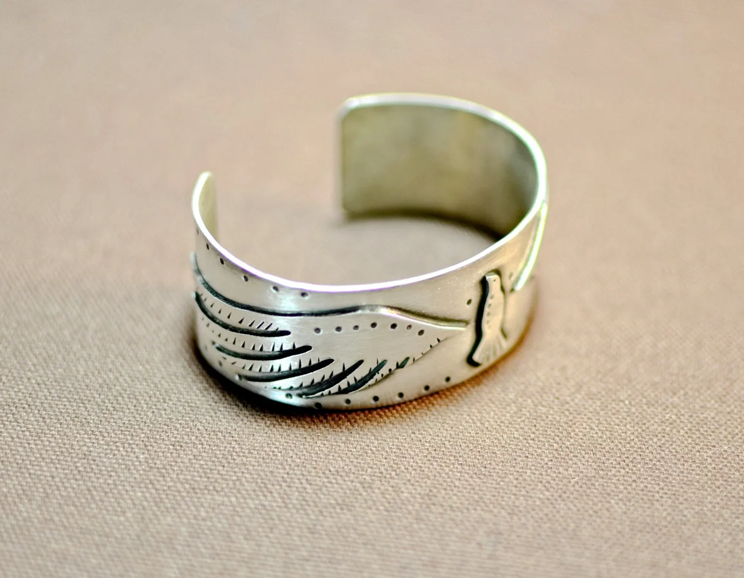 Handcrafted Bird Design Sterling Silver Bracelet
