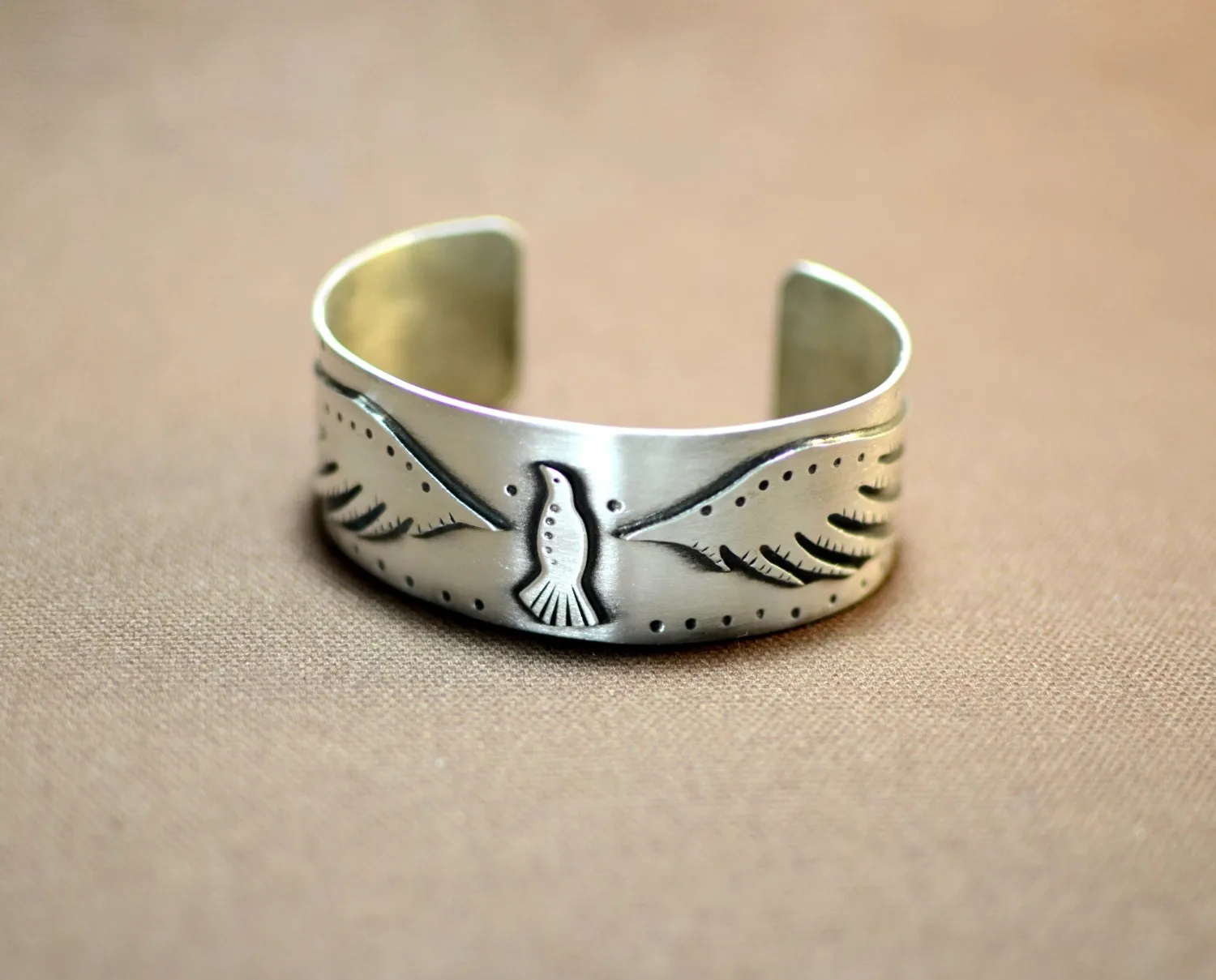 Handcrafted Bird Design Sterling Silver Bracelet
