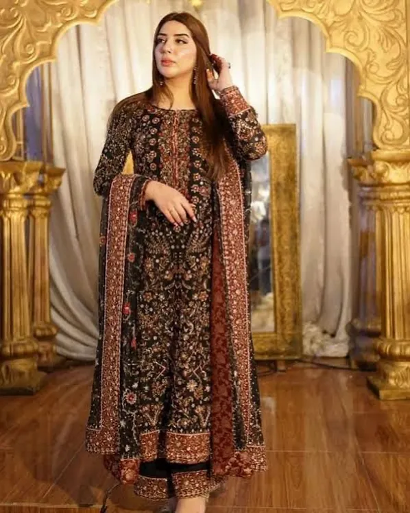 Haris Shakeel Wedding Festive Luxury Hand Embroidered Raw Silk SHAYAANA