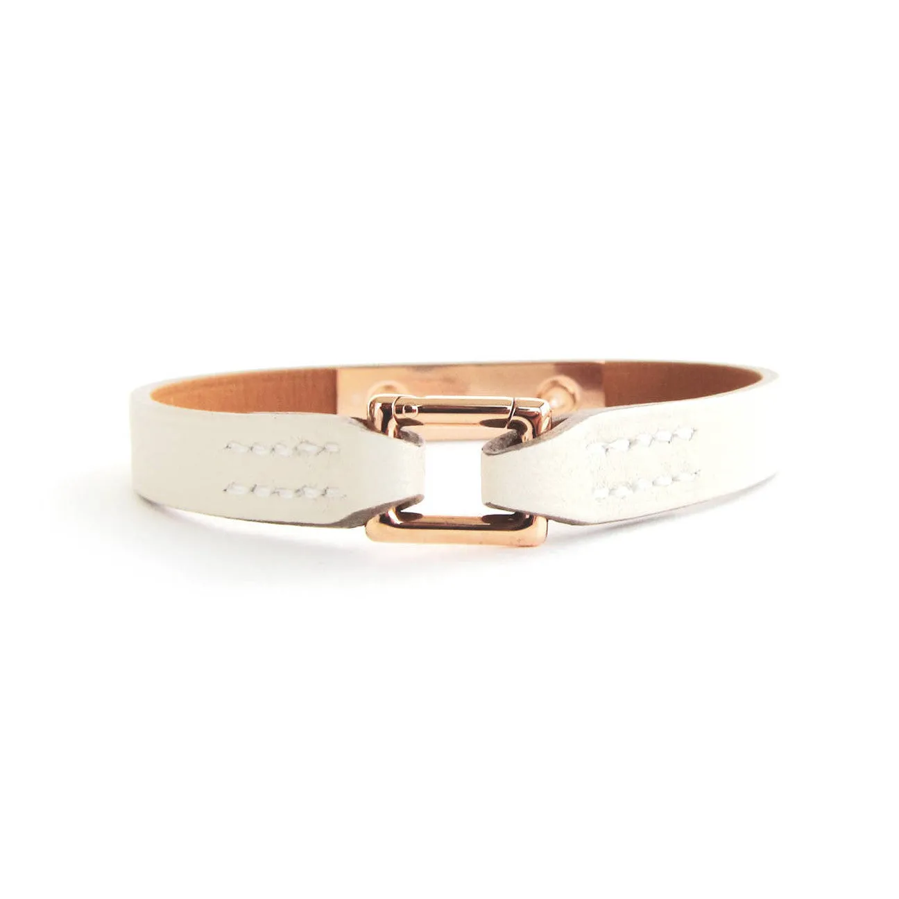 Hermes Craie Swift Rose Gold Micro Kelly Leather Bracelet Medium
